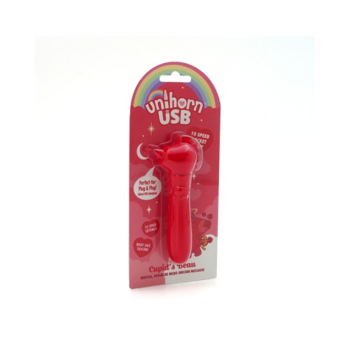 Unihorn Bullet USB Cupid's Beau Rojo Claro para Placer Romántico