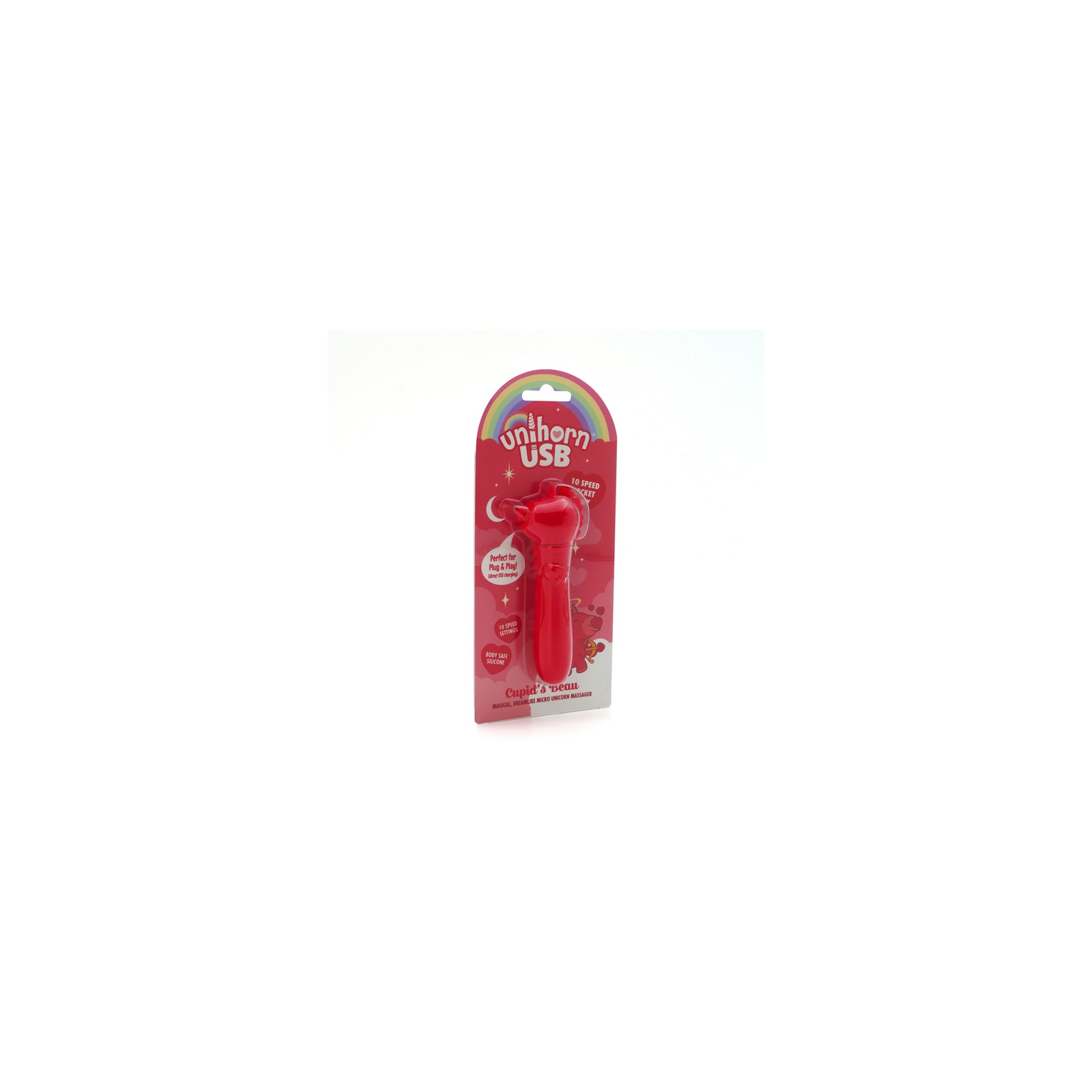 Unihorn Bullet USB Cupid's Beau Rojo Claro para Placer Romántico