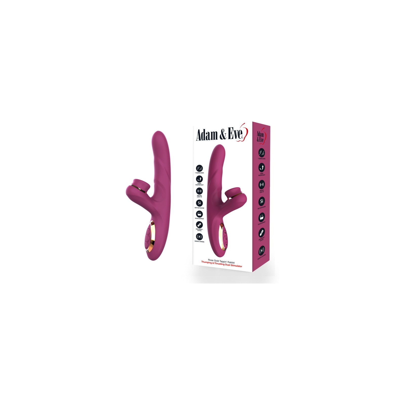 Vibrador Conejito Tappin' Rose Gold de Adam & Eve