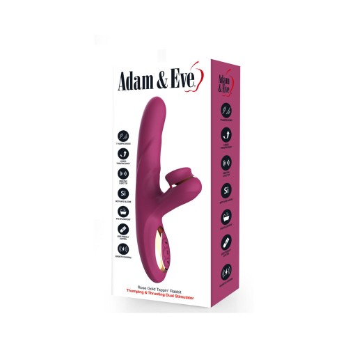 Vibrador Conejito Tappin' Rose Gold de Adam & Eve