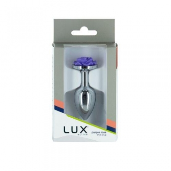 Lux Active Purple Rose Metal Butt Plug - Small