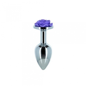 Lux Active Purple Rose Metal Butt Plug - Small