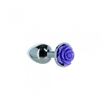 Lux Active Purple Rose Metal Butt Plug - Small