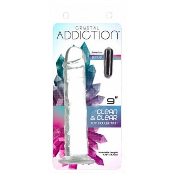 Addiction Crystal 9 Vertical Dong with Bullet