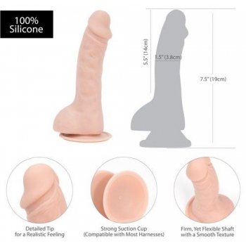 Addiction Brad 7.5 inches Beige Realistic Dildo