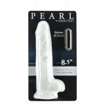 Addiction Pearl 8.5 Dong with Suction Cup - Pearl White