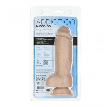 Addiction 100% Roman 8in Silicone Collection in Beige