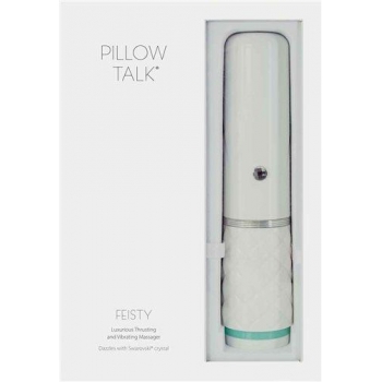 Luxurious Pillow Talk Feisty Thrusting & Vibrating Massager - Teal Green