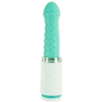 Luxurious Pillow Talk Feisty Thrusting & Vibrating Massager - Teal Green