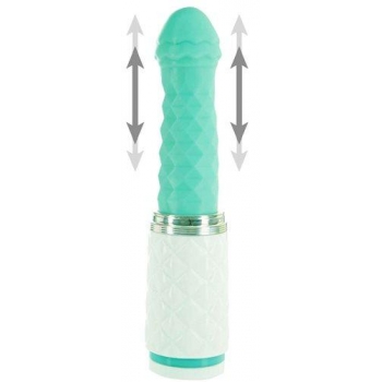 Luxurious Pillow Talk Feisty Thrusting & Vibrating Massager - Teal Green