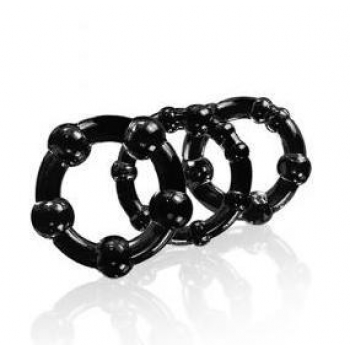 Beaded Cockrings Pack of 3 - Black