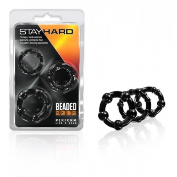 Beaded Cockrings Pack of 3 - Black