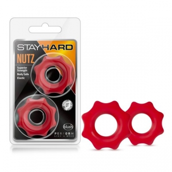 Stay Hard Nutz Cock Rings - Red