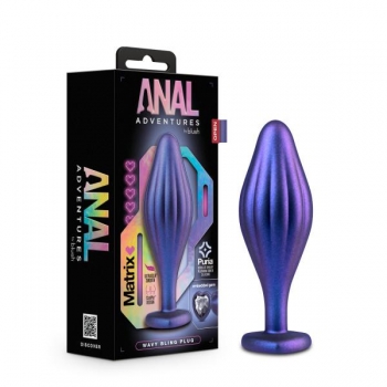 Anal Adventures Matrix Wavy Bling Plug - Sapphire