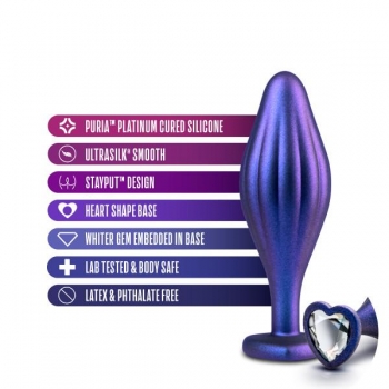 Anal Adventures Matrix Wavy Bling Plug - Sapphire