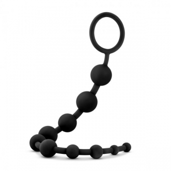 Anal Adventures Platinum Silicone 10 Anal Beads - Black