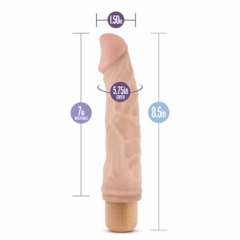 Cock Vibe #6 Vibrating Dong - 9 Inches Beige