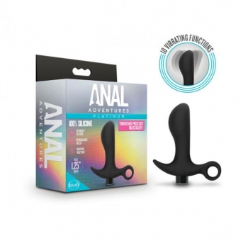 Anal Adventures Platinum Silicone Vibrating Prostate Massager - Exceptional Pleasure