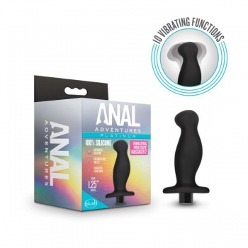 Anal Adventures Platinum Silicone Vibrating Prostate Massager 02 – Black