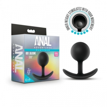 Anal Adventures Platinum Silicone Vibra Plug - Black