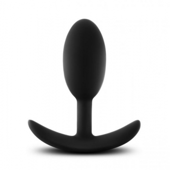 Anal Adventures Platinum Silicone Vibra Slim Plug - Medium Black