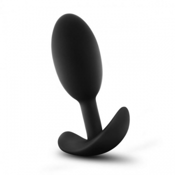 Anal Adventures Platinum Silicone Vibra Slim Plug - Medium Black