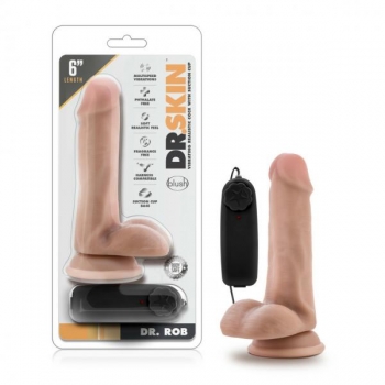 Dr. Skin Dr. Rob Vibrating Dildo - 6 inches Vanilla