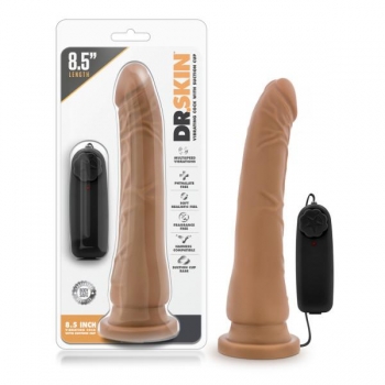 Dr. Skin 8.5 inches Vibrating Realistic Cock - Mocha