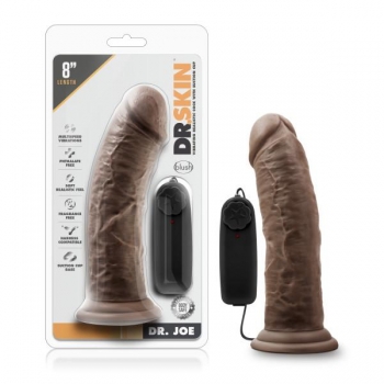 Dr Joe 8 inches Vibrating Cock Suction Cup Brown