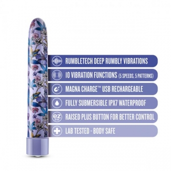 Limited Addiction Floradelic 7 In Rechargeable Vibe - Purple