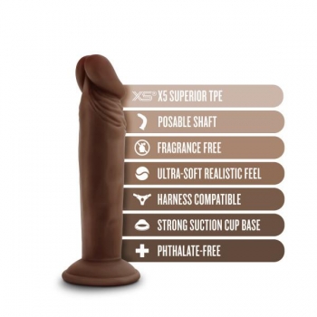 Dr. Skin Plus 6in Poseable Dildo Chocolate