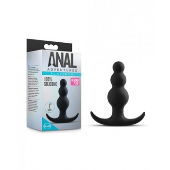 Anal Adventures Platinum Beaded Plug Black