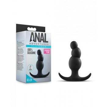 Anal Adventures Platinum Stacked Plug Black