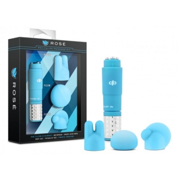 Revitalize Massage Kit with 3 Silicone Attachments Blue