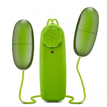 Double Pop Eggs Vibrating Bullets – Lime Green