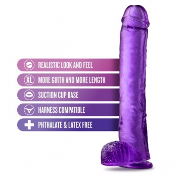 B Yours Plus Hefty N Hung Purple Dildo