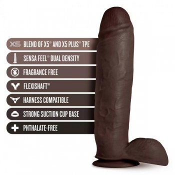 Au Naturel Huge 10in Dildo - Chocolate Skin Tone