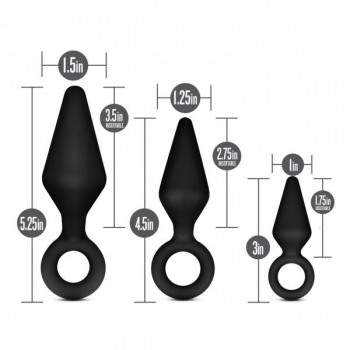 Anal Adventures Platinum Silicone Loop Plug Kit - Black