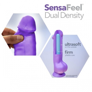 Neo 8 inches Dual Density Dildo - Neon Purple