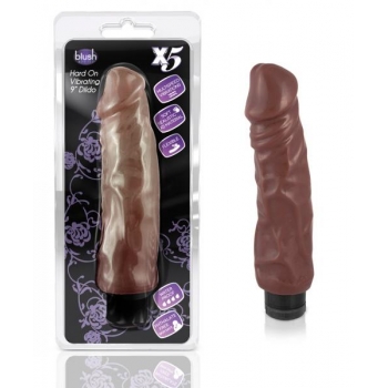 X5 Realistic Hard On - 9 inches Vibrating Dildo - Brown