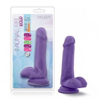 Au Naturel Bold Delight Dildo - 6 inches Purple