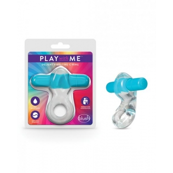 Play With Me Delight Vibrating C-Ring - Blue