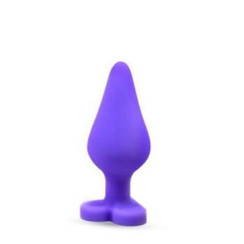 Naughtier Candy Heart Purple Butt Plug - Intermediate Size