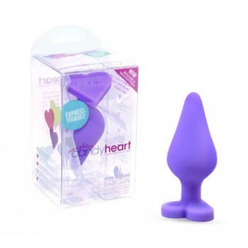 Naughtier Candy Heart Purple Butt Plug - Intermediate Size