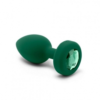 B Vibe Vibrating Jewel Plug - Emerald M/L