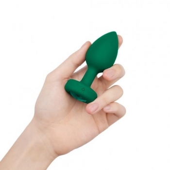 B Vibe Vibrating Jewel Plug - Emerald M/L