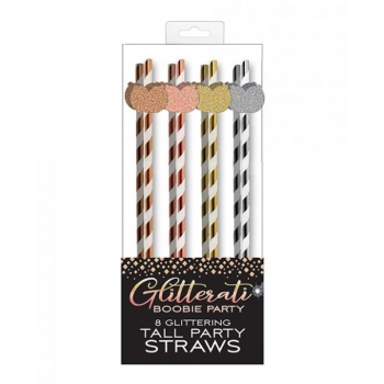 Glitterati Boobie Tall Party Straws