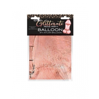 Glitterati 3ft Rose Gold Penis Mylar Balloon