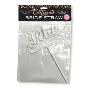 Glitterati Bride Straw - White