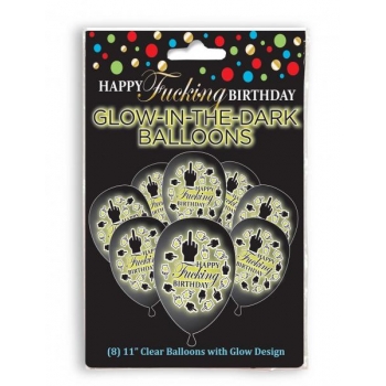 Happy Birthday Glow Balloons - Pack of 8